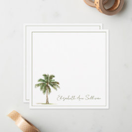 Coastal Palm Tree Personalized Mitteilungskarte