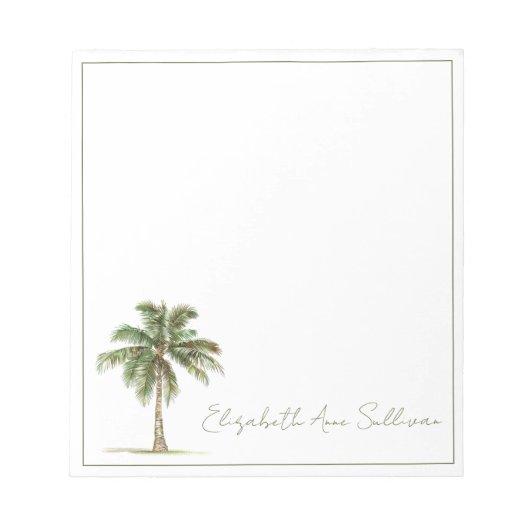 Coastal Palm Tree Personalized Notizblock (Vorderseite)