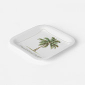 Coastal Palm Tree Personalized Party Pappteller (Gewinkelt)