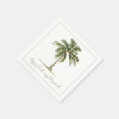 Coastal Palm Tree Personalized Party Serviette (Ecke)
