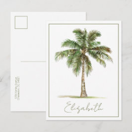 Coastal Palm Tree Personalized Postkarte