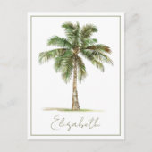Coastal Palm Tree Personalized Postkarte (Vorderseite)