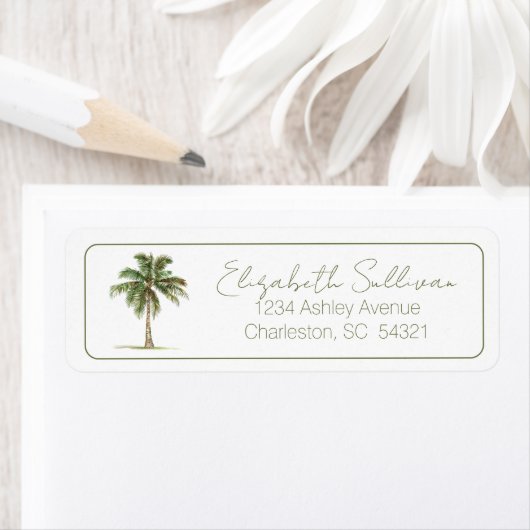 Coastal Palm Tree Personalized Return Address (Insitu)