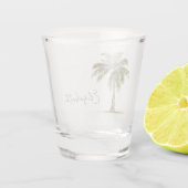 Coastal Palm Tree Personalized Schnapsglas (Rückseite)