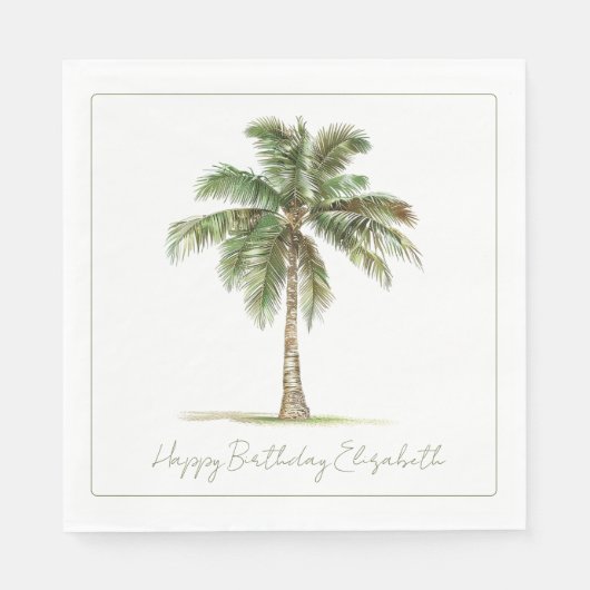 Coastal Palm Tree Personalized Serviette (Vorderseite)