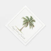 Coastal Palm Tree Personalized Serviette (Ecke)