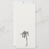 Coastal Palm Tree Sketch Wedding Menu Card Einladung (Rückseite)