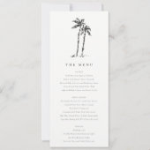 Coastal Palm Tree Sketch Wedding Menu Card Einladung (Vorderseite)