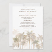 Coastal Palm Trees Beach Hochzeit Einladung (Vorderseite)