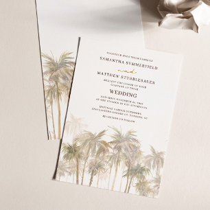 Coastal Palm Trees Beach Hochzeit Einladung