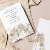 Coastal Palm Trees Beach Hochzeit Einladung