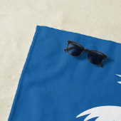 Coastal Palm Trees Monogram Family Name Blue Green Strandtuch (Beispiel)