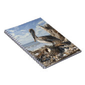Coastal Pelican Seashell Beach Notebook Notizblock (Rechte Seite)