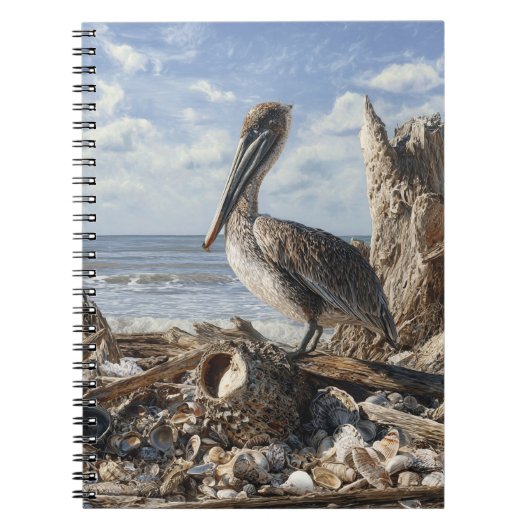 Coastal Pelican Seashell Beach Notebook Notizblock (Vorderseite)