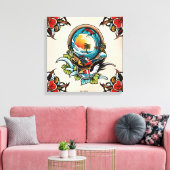 Coastal Pelicans on Marina Pier Canvas Wall Art... Leinwanddruck (Insitu (Wohnzimmer))