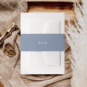 Coastal Periwinkle Blue Wedding Monogram Einladungsbanderole