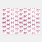 Coastal Pink and White Watercolor Bows Geschenkpapier Set (Vorderseite 3)