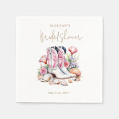 Coastal Pink Cowgirl Brautparty Serviette (Vorderseite)