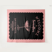 Coastal Pink Junggeselinnen-Abschied Hintergrund C Wandteppich (Vorderseite (Horizontal))