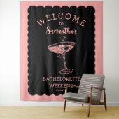 Coastal Pink Junggeselinnen-Abschied Hintergrund C Wandteppich (Beispiel)