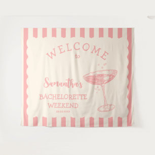 Coastal Pink Junggeselinnen-Abschied Hintergrund C Wandteppich
