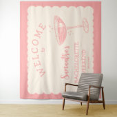 Coastal Pink Junggeselinnen-Abschied Hintergrund C Wandteppich (Beispiel)