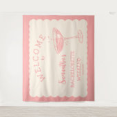 Coastal Pink Junggeselinnen-Abschied Hintergrund C Wandteppich (Vorderseite)