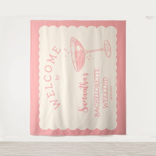 Coastal Pink Junggeselinnen-Abschied Hintergrund C Wandteppich (Vorderseite)