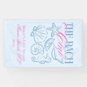 Coastal Pink und Blue Seashell Bachelorette Banner (Horizontal)
