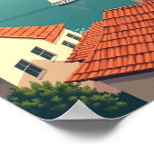 Coastal Portugal – Retro Seaside Escape Poster (Ecke)