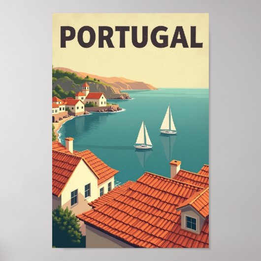 Coastal Portugal – Retro Seaside Escape Poster (Vorne)