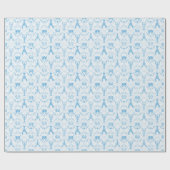 Coastal Preppy Lobster and Crabs in Light Blue Geschenkpapier (Flach)