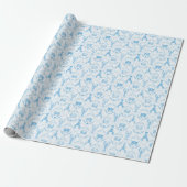 Coastal Preppy Lobster and Crabs in Light Blue Geschenkpapier (Ungerollt)
