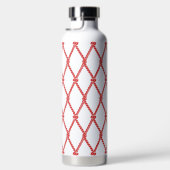 Coastal Preppy Nautical Monogram - Red & White Trinkflasche (Rechts)