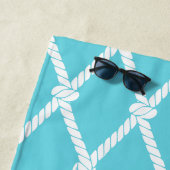 Coastal Preppy Nautical Monogram  – Turq & Navy Strandtuch (Beispiel)