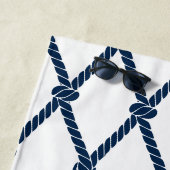 Coastal Preppy Nautical Monogram – White & Navy Strandtuch (Beispiel)