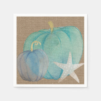 Coastal Pumpkin Paper Cocktail Napkin Serviette