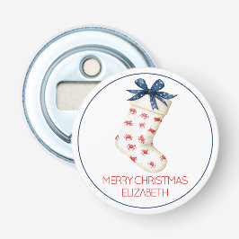 Coastal Red Crab Weihnachtsfest Strumpf Flaschenöffner