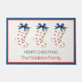 Coastal Red Crab Weihnachtsfest Strumpf Fußmatte (Vorderseite)