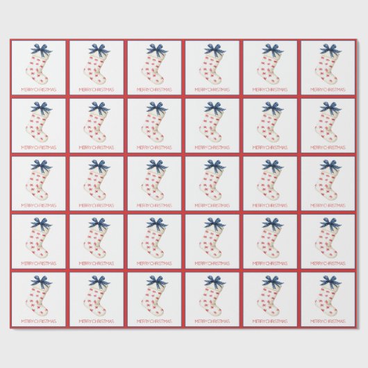 Coastal Red Crab Weihnachtsfest Strumpf Geschenkpapier (Flach)