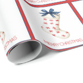 Coastal Red Crab Weihnachtsfest Strumpf Geschenkpapier (Rolleneckpunkt)