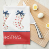 Coastal Red Crab Weihnachtsfest Strumpf Geschirrtuch (Viertel Falte)