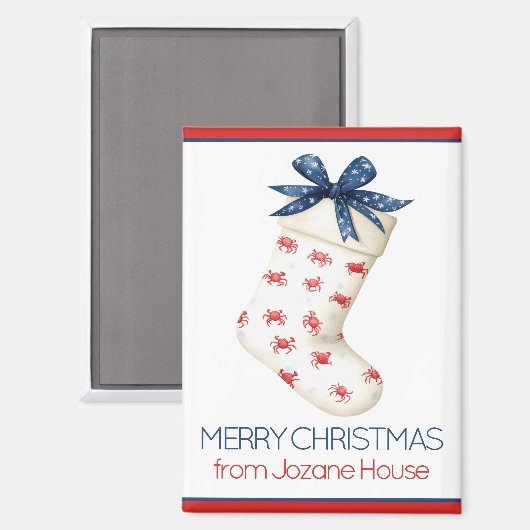 Coastal Red Crab Weihnachtsfest Strumpf Magnet (Vorderseite/Rückseite)