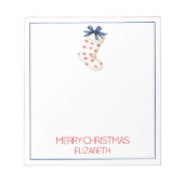 Coastal Red Crab Weihnachtsfest Strumpf Notizblock (Vorderseite)