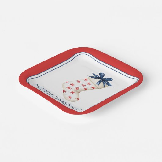 Coastal Red Crab Weihnachtsfest Strumpf Pappteller (Gewinkelt)