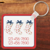 Coastal Red Crab Weihnachtsfest Strumpf Schlüsselanhänger (Rückseite)