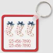 Coastal Red Crab Weihnachtsfest Strumpf Schlüsselanhänger (Rückseite)