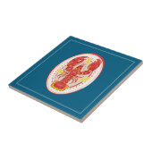 Coastal Red Lobster Lemon Pattern Ceramic Tile Fliese (Seite)