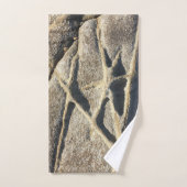 Coastal Rock Formation Star Pattern Beach Badhandtuch Set (Handtuch)