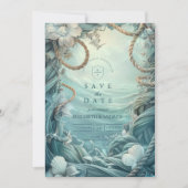Coastal Rope Botanical Ocean Wedding Save The Date (Vorderseite)